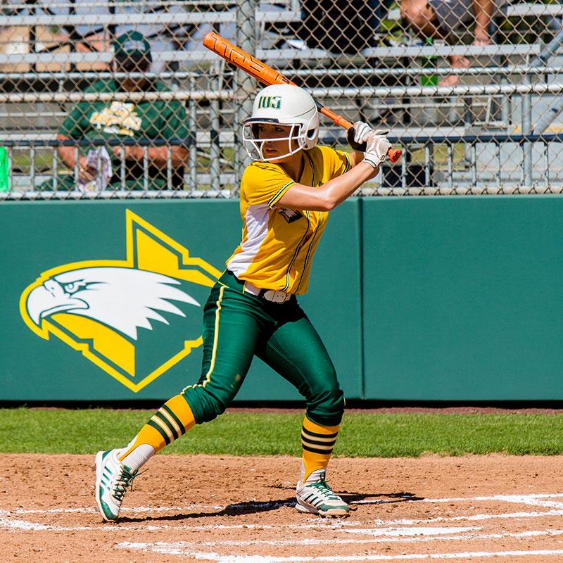 CUI softball player getting ready to hit